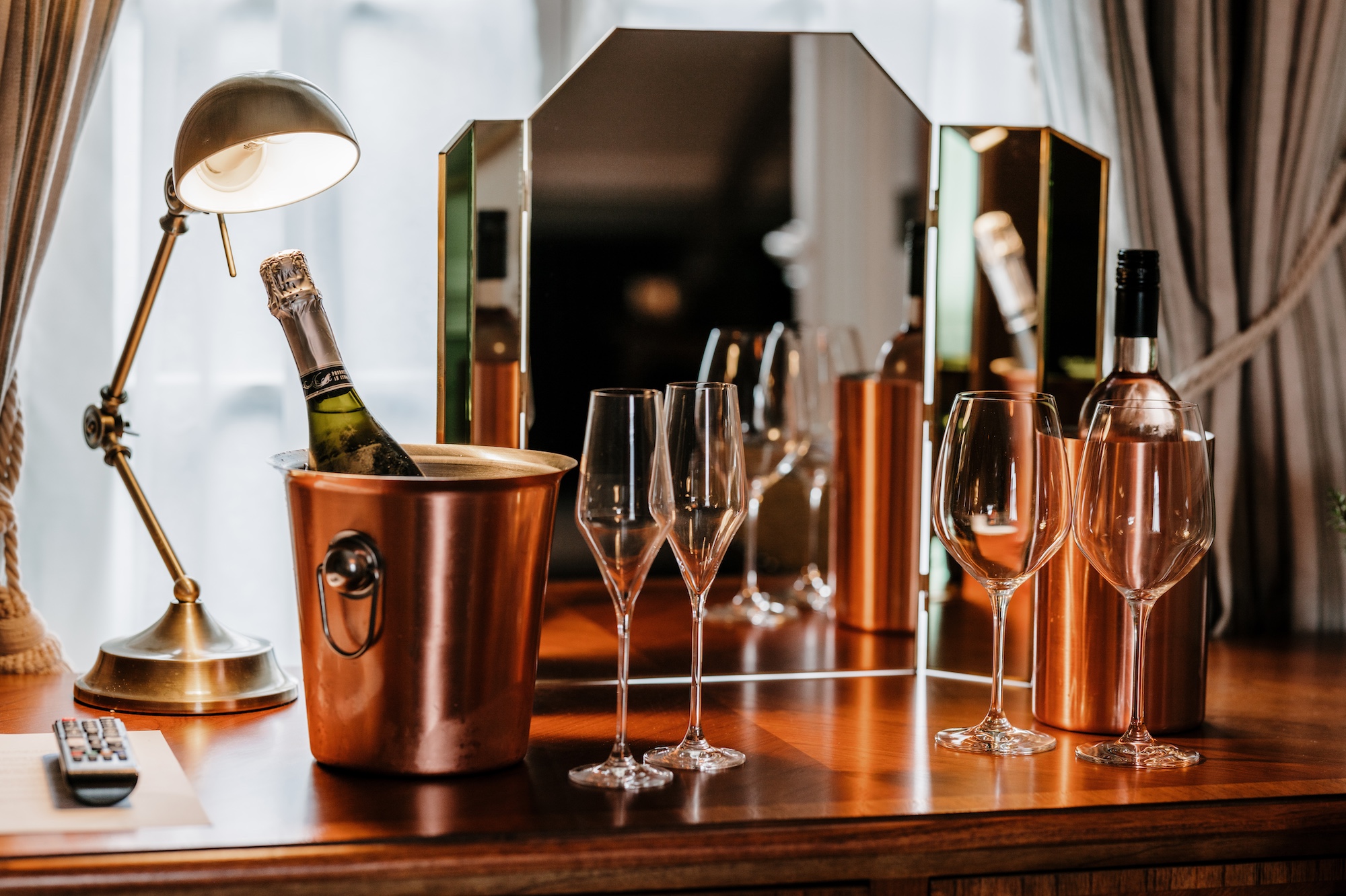 Wine bar setup at The Charleston Wine bar setup at The Charleston