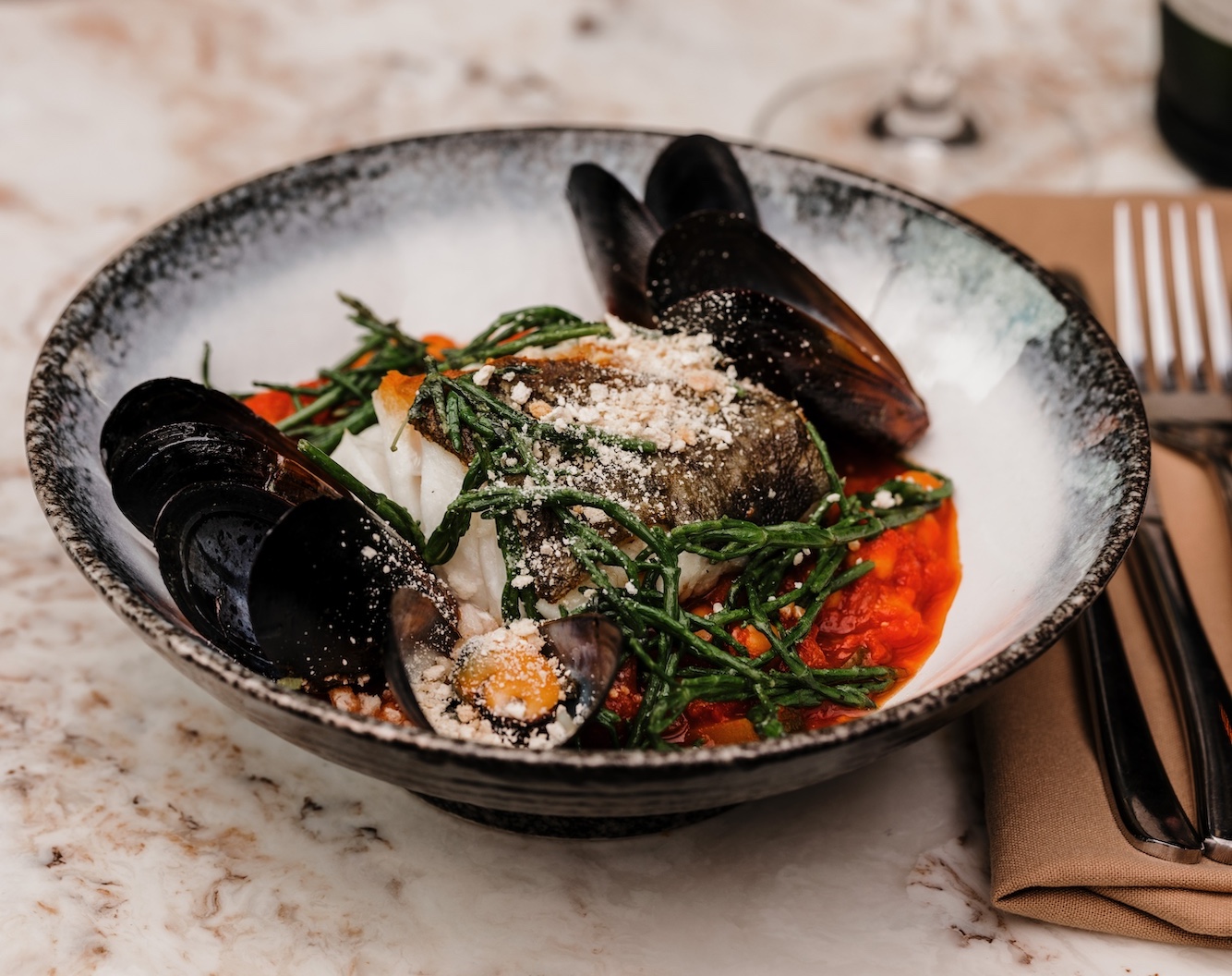 food dishes from The Charleston food menu
