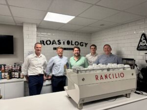 Rob Hattersley & Josh Butler from Longbow Venues, with Cafeology’s Brian Unkles, Steve, and Stuart