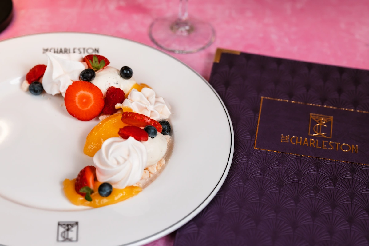 A berry and meringue dessert